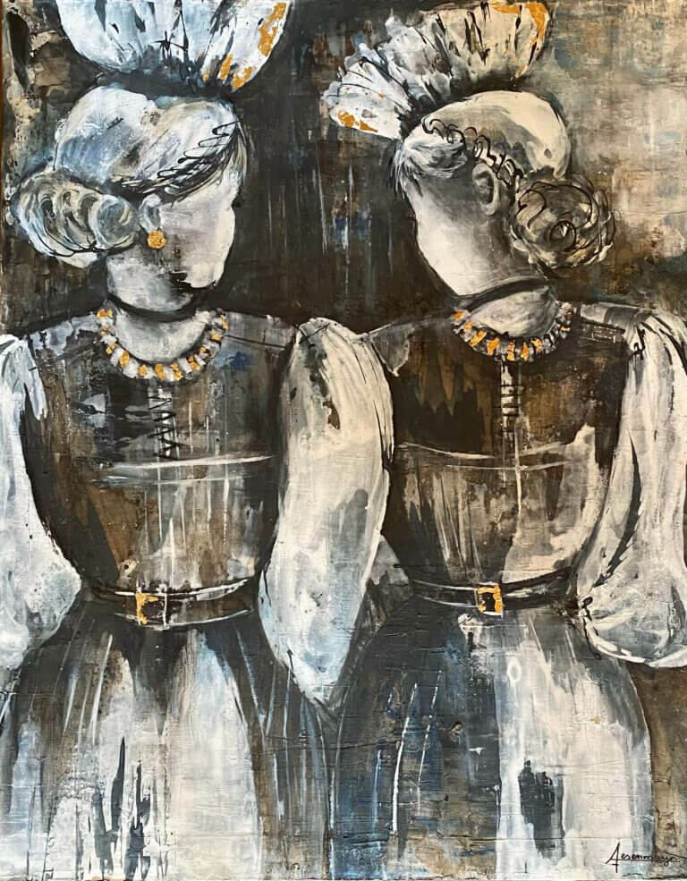 Trachtenmädchen in Sepia