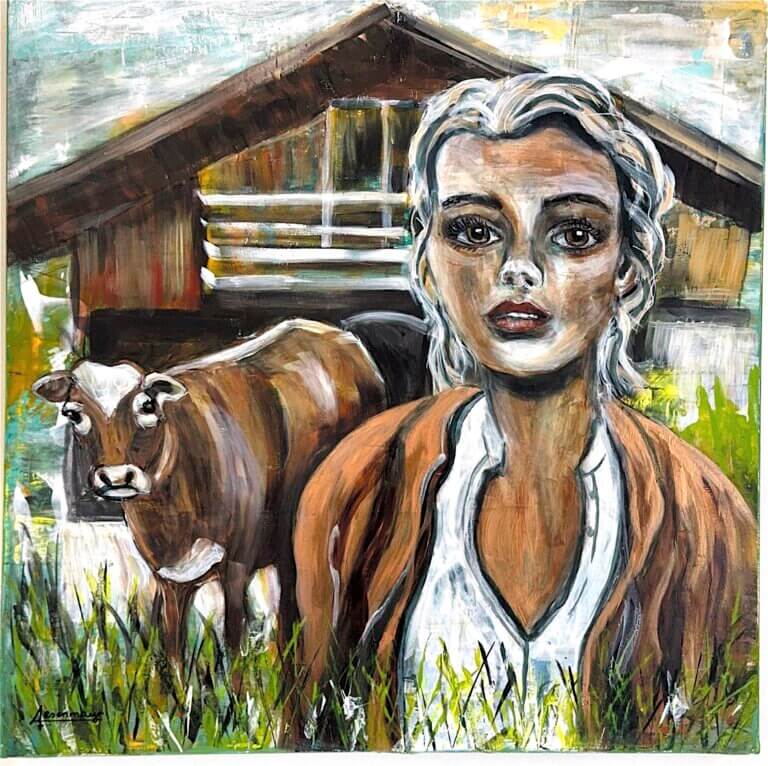 Die fesche Sennerin 70 x 70